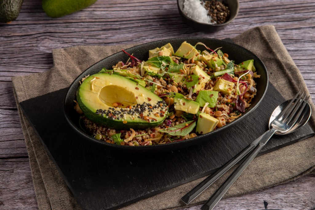 AVOCADO, QUINOA AND CHICKPEA WARM&nbsp;SALAD